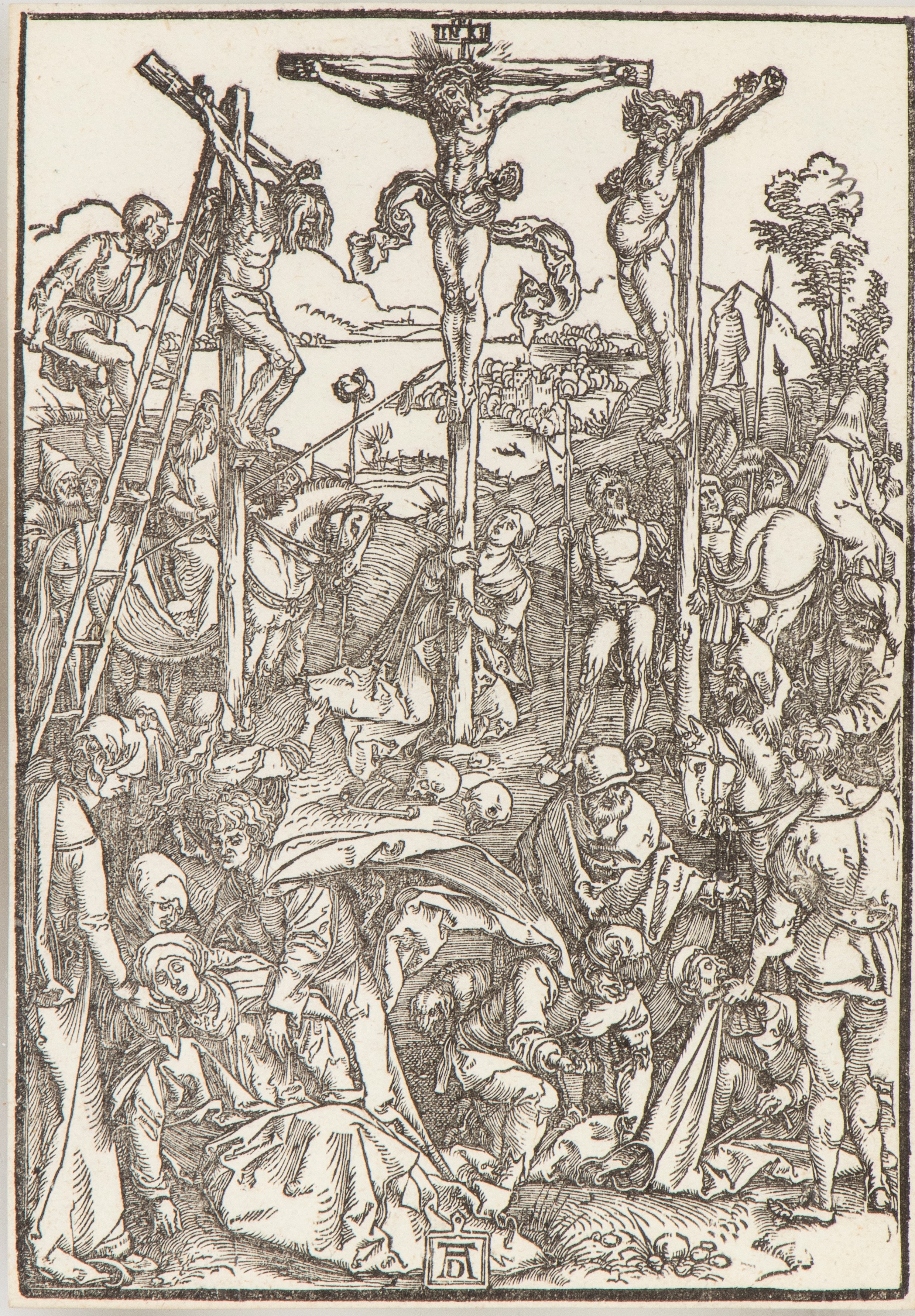 Artwork by Albrecht Dürer, Crucifixion with the Three Crosses (Small Crucifixion, Made of Woodcut