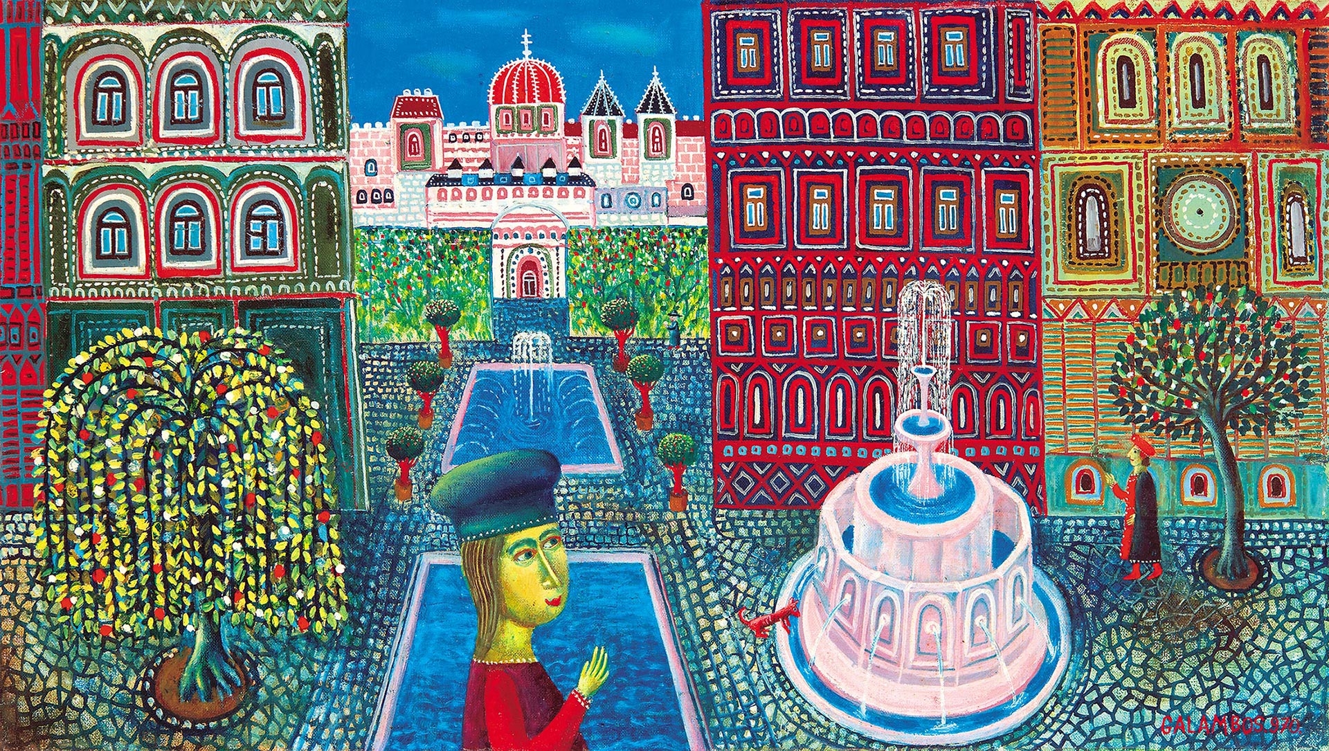 Artwork by Tamás Galambos, Dante and Beatrice, Made of Oil On Canvas