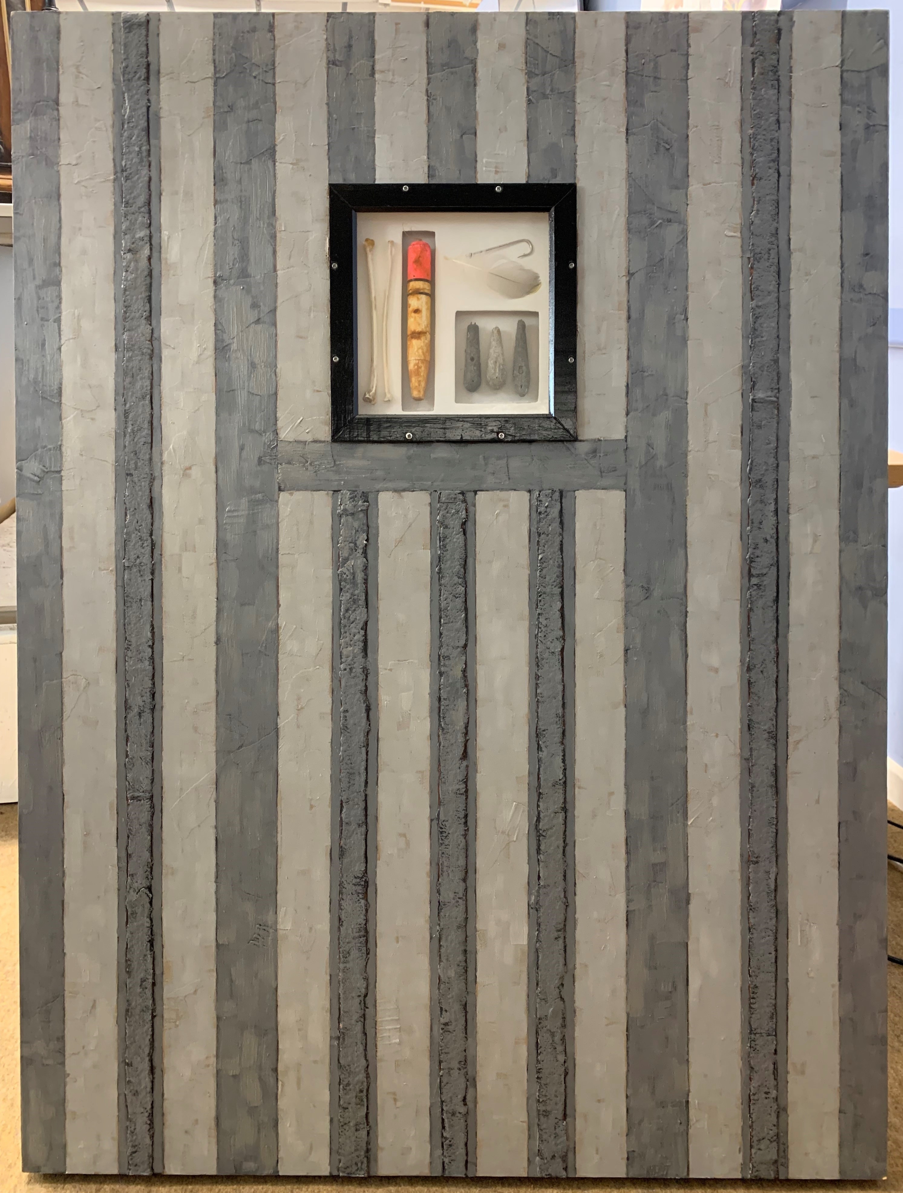 Artwork by Richard Dack, Fishermans Hut, Made of Oil And Mixed Media On Board