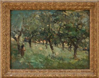 figure in an orchard