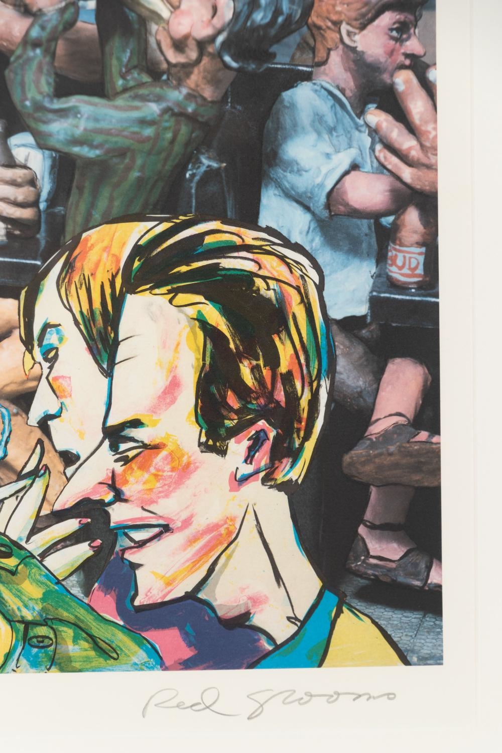 Artwork by Red Grooms, Cedar Bar, Made of Offset Color Lithograph