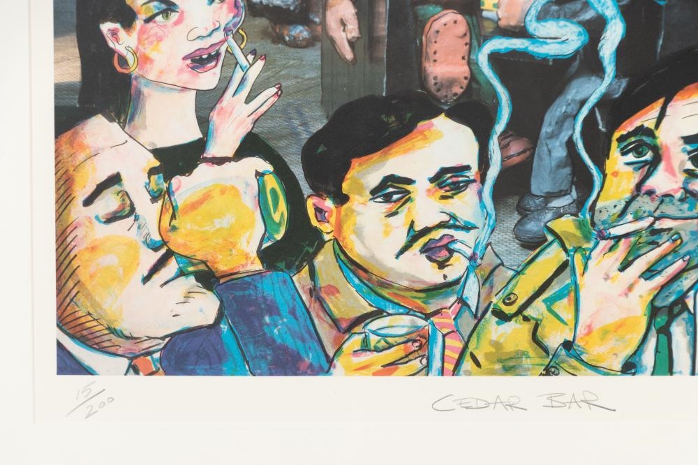 Artwork by Red Grooms, Cedar Bar, Made of Offset Color Lithograph