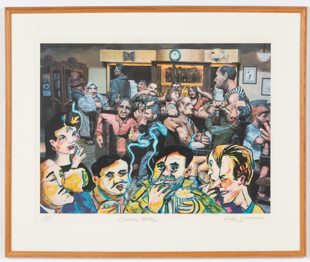Artwork by Red Grooms, Cedar Bar, Made of Offset Color Lithograph