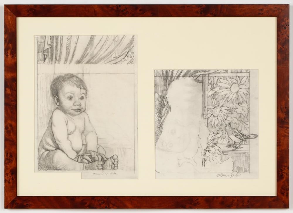 Artwork by Maurice Sendak, Baby by the Window (Sunflower Baby, Made of Original Illustration Drawings