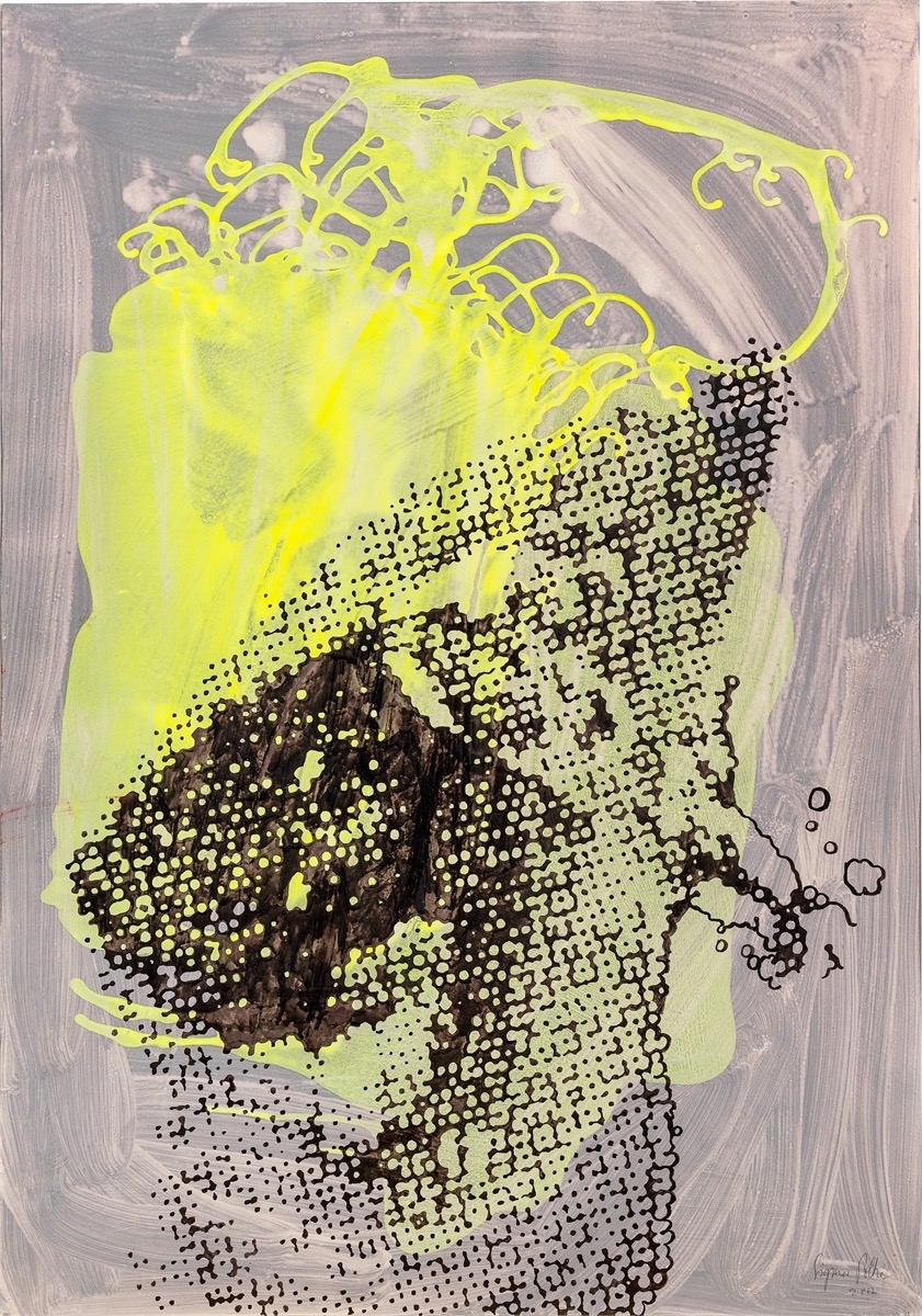 Artwork by Sigmar Polke, Untitled, Made of Acrylic And Interference Colour On Paper