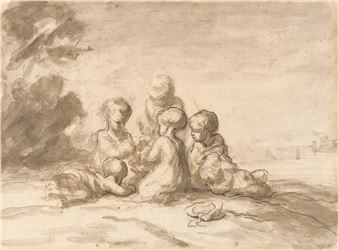 Enfants jouant sous des arbres