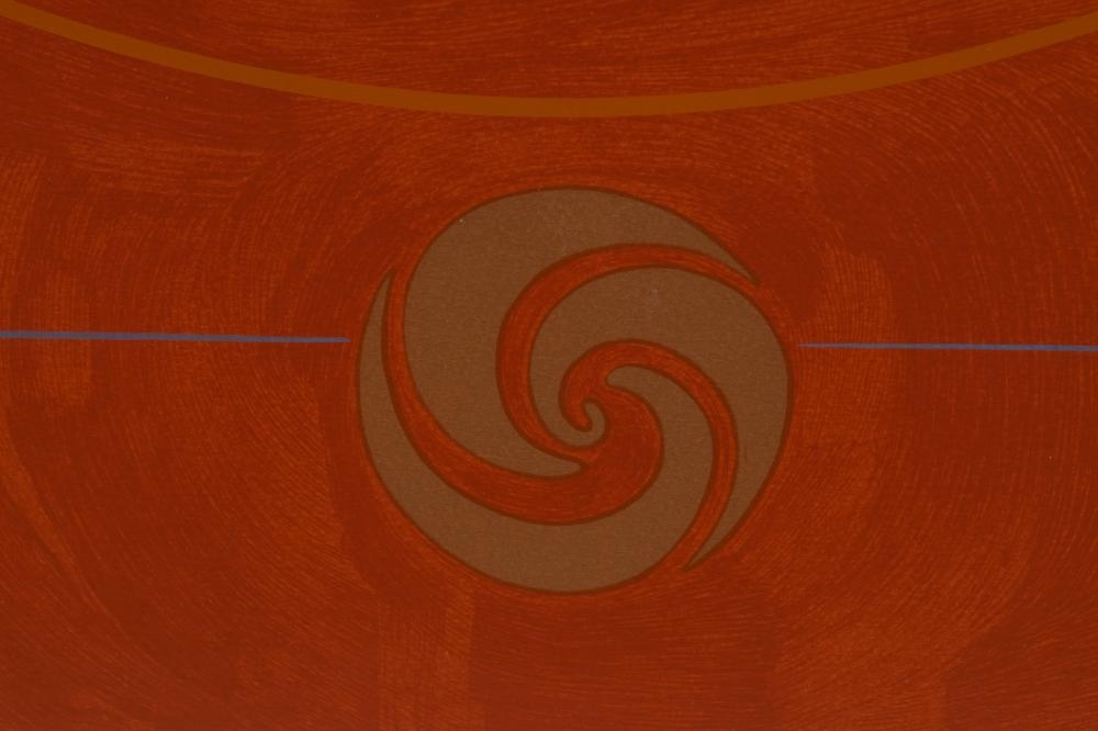 Artwork by Jack Youngerman, Involute (Chinese Orange, Made of Screenprint