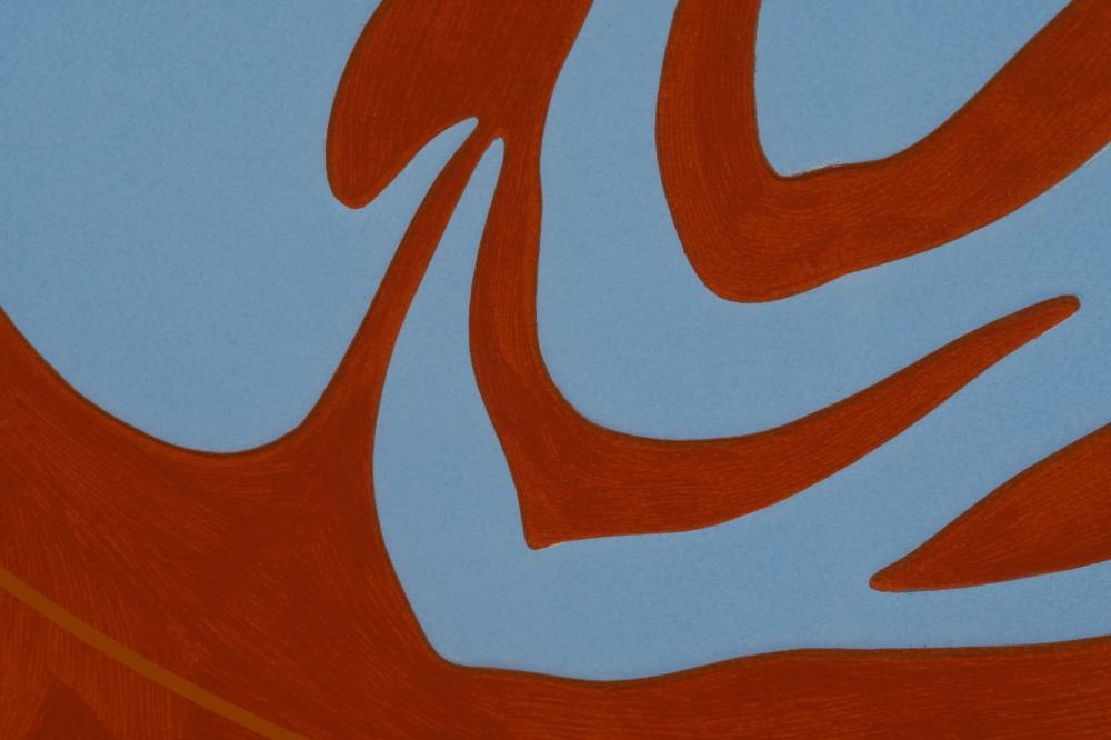 Artwork by Jack Youngerman, Involute (Chinese Orange, Made of Screenprint