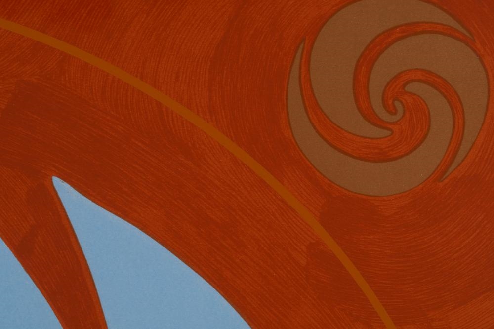 Artwork by Jack Youngerman, Involute (Chinese Orange, Made of Screenprint