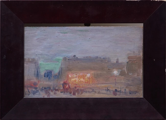 Artwork by Félix Courché, Manège à Paris, Made of Oil On Panel
