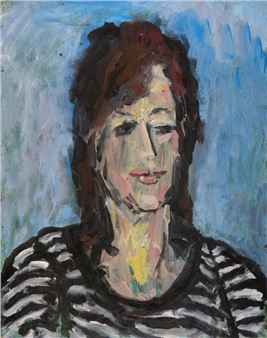 Portrait of a woman in a striped top