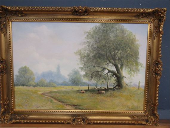 Gary Rayner | landscape with sheep | MutualArt