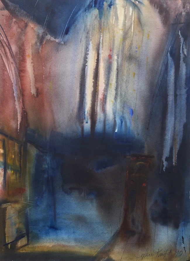 Artwork by Sophie Knight, Church Interior, Made of Watercolour On Paper