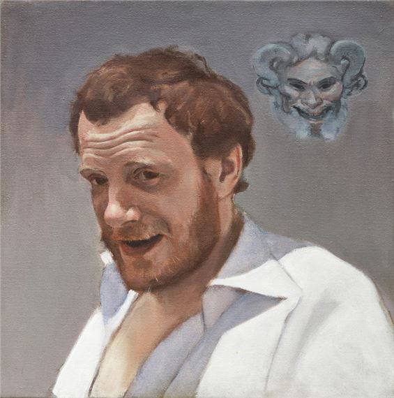 Richard S. Halstead | Portrait of a Man with a Decorative Mask | MutualArt