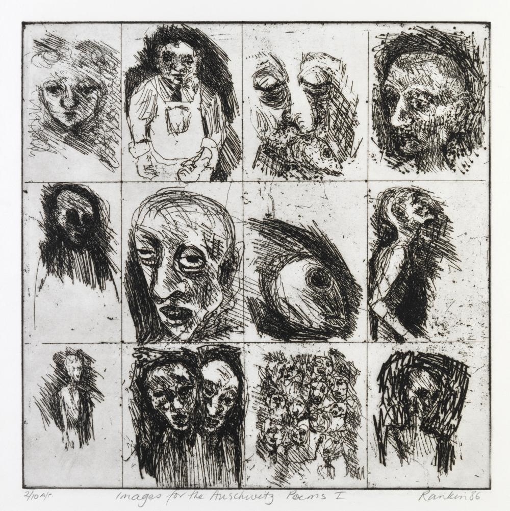 Artwork by David Rankin, Images For The Auschwitz Poems I, Made of Etching