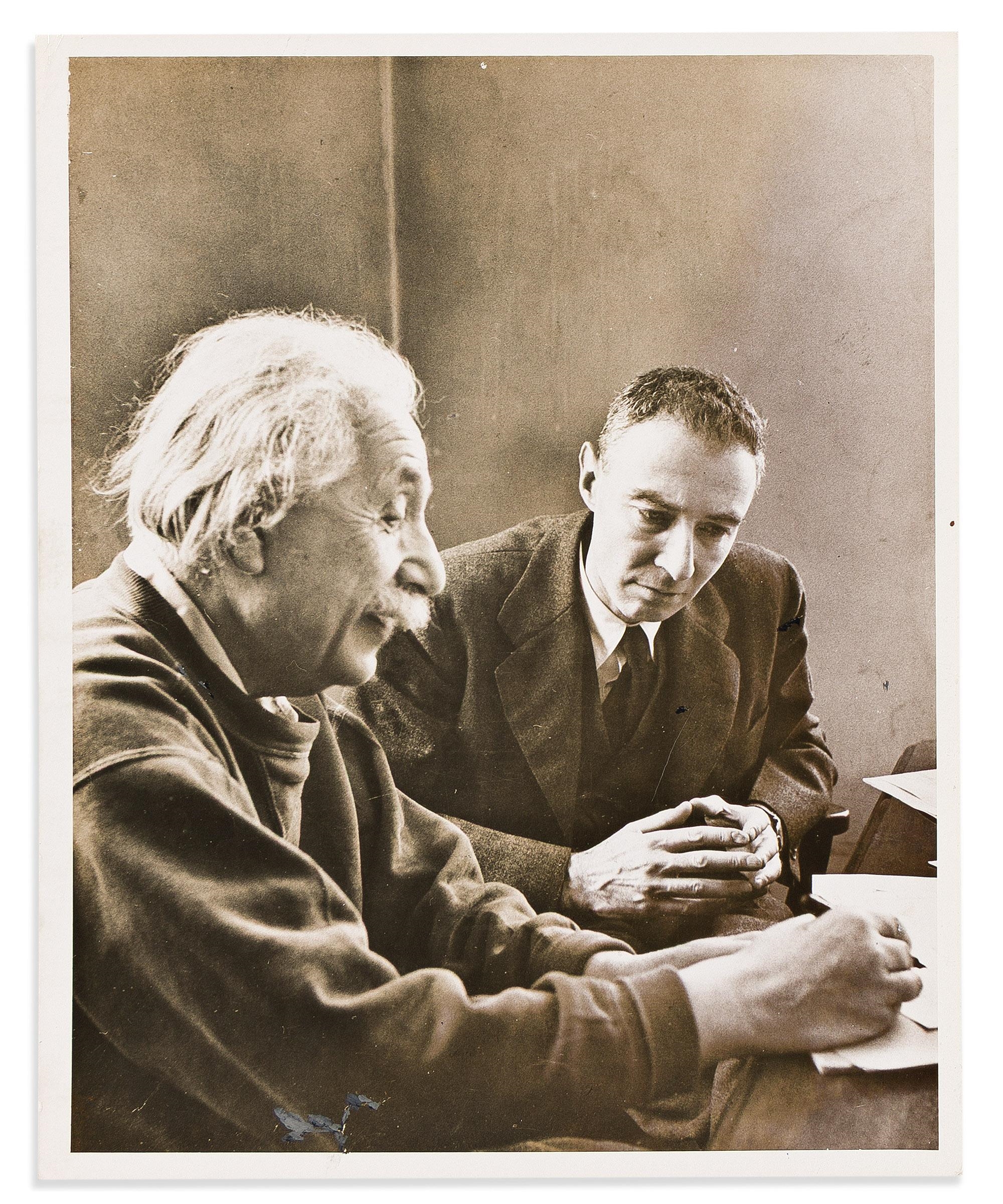 Artwork by Alfred Eisenstaedt, Portrait of Albert Einstein and J. Robert Oppenheimer, Made of Photograph