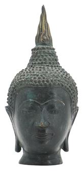 Antique Thai Bronze Buddha Head