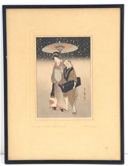 Lady with Servant - Kitagawa Utamaro