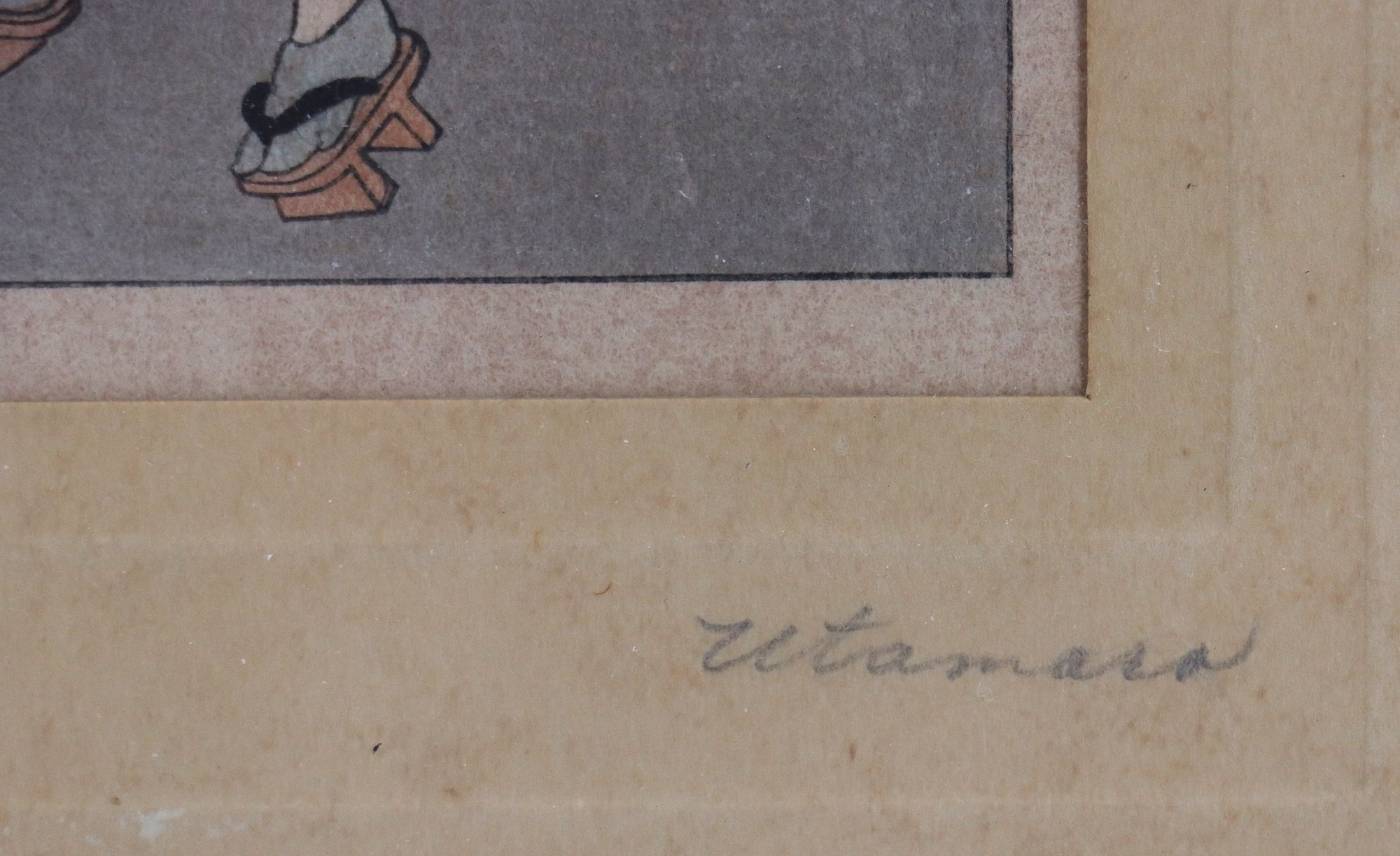 Artwork by Kitagawa Utamaro, Lady with Servant, Made of Woodblock Print