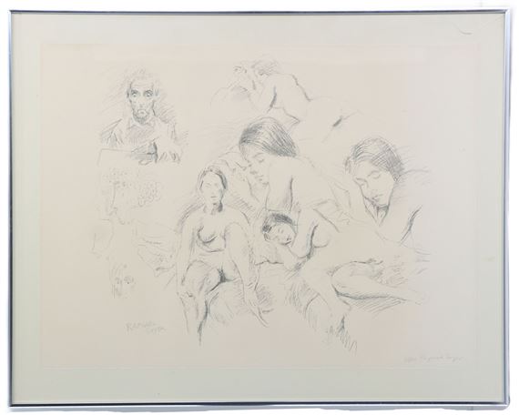 Studies with Self-Portrait - Raphael Soyer