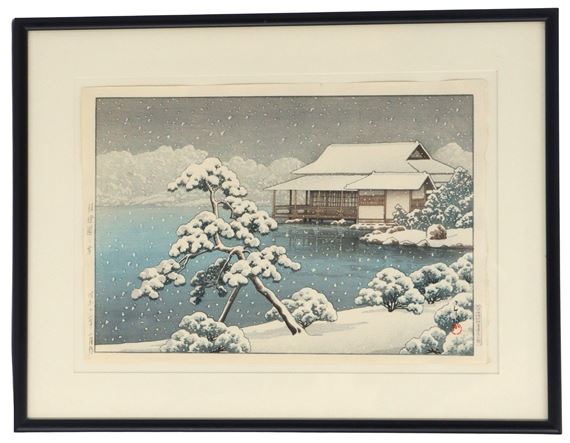Snow at Kiyosumi Garden - Hasui Kawase