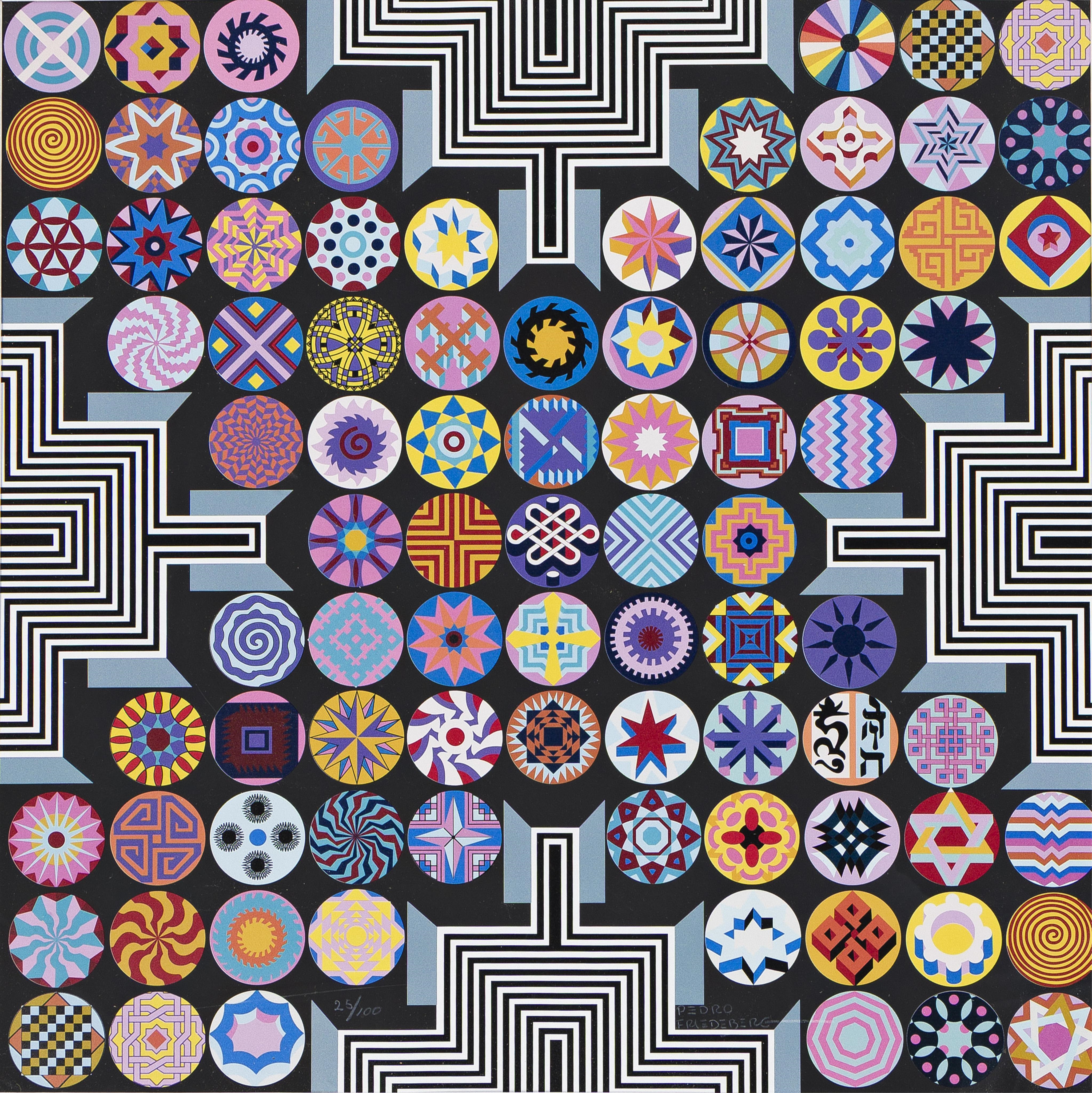 Artwork by Pedro Friedeberg, El Camino de Virtud, Made of Color Digital Print On Black Wove Paper