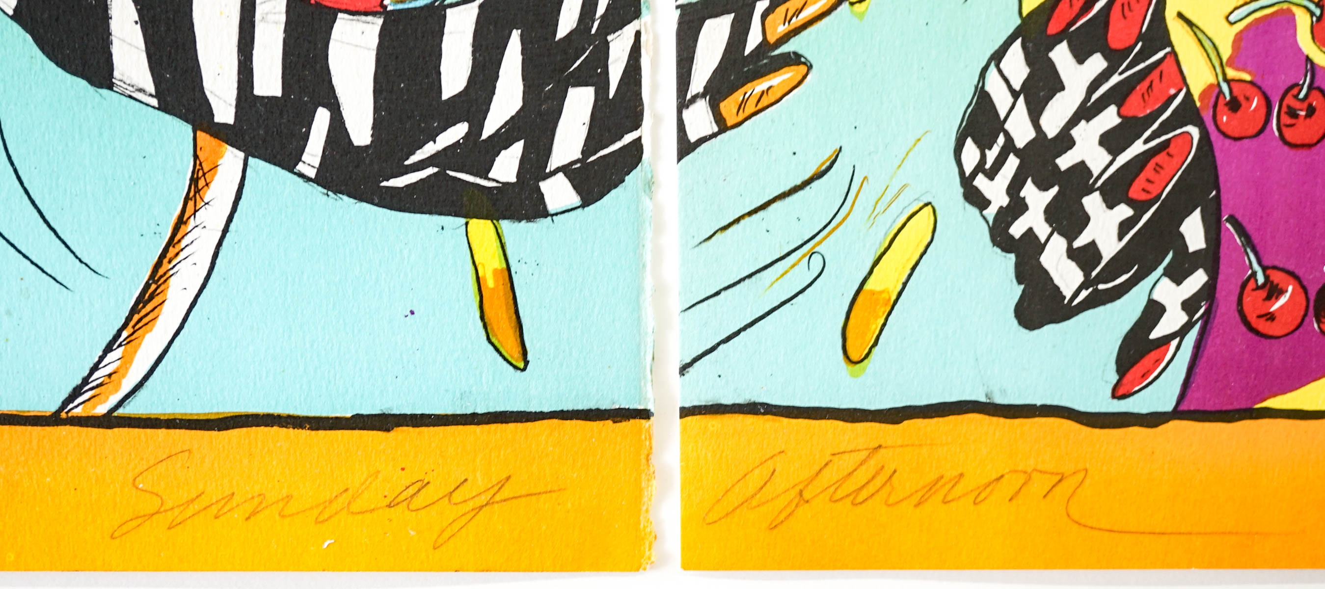 Artwork by Margo Humphrey, Sunday Afternoon, Made of Offset Lithograph/Serigraph And Hand Coloring On Paper