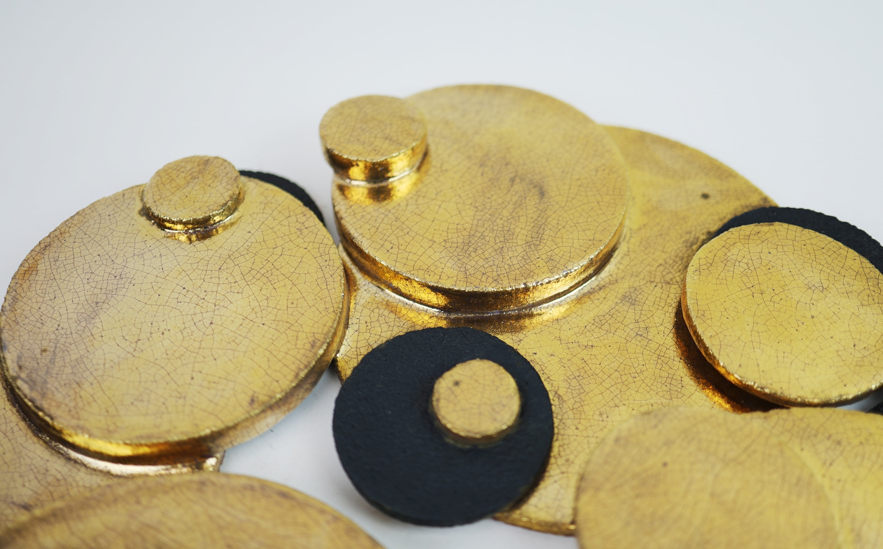 Artwork by Sotis Filippides, CERAMIC WALL HANGING IN BLACK AND GOLD, Made of Ceramic