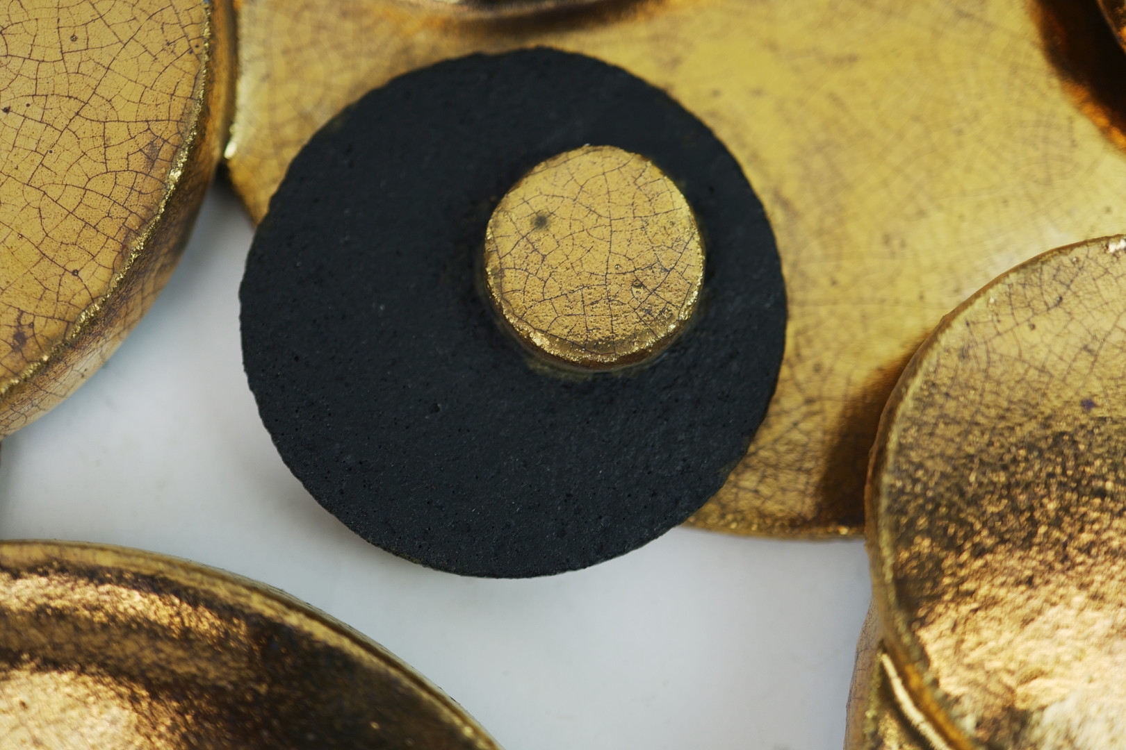 Artwork by Sotis Filippides, CERAMIC WALL HANGING IN BLACK AND GOLD, Made of Ceramic