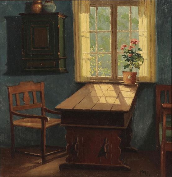 Sunlit interior by Marinus Nielsen