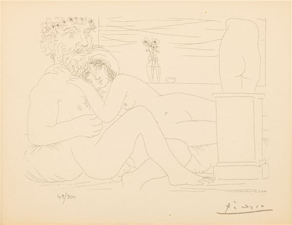 Sculpteur Au Repos Avec Son Modèle, Anémones Et Petit Torse - Pablo Picasso