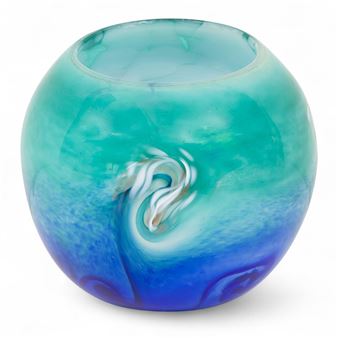 Blown Art Glass Rose Bowl - Jay Bavers