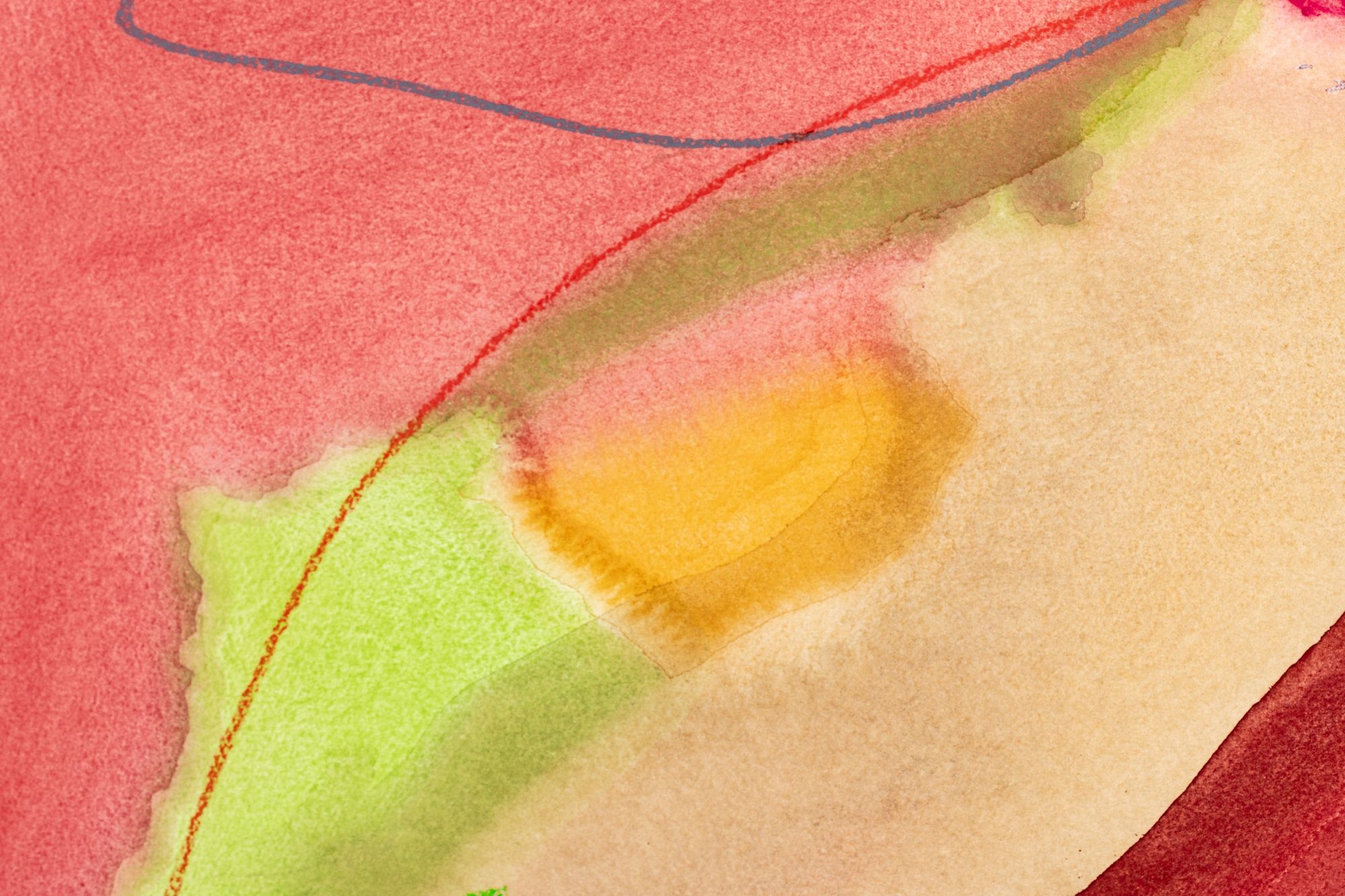 Artwork by Larry Zox, Untitled, Made of Mixed Media, Watercolor Pochoir, And Oil Stick Wax, Water-Based Crayons, On Heavy Arches Museum Watercolor Rag Paper