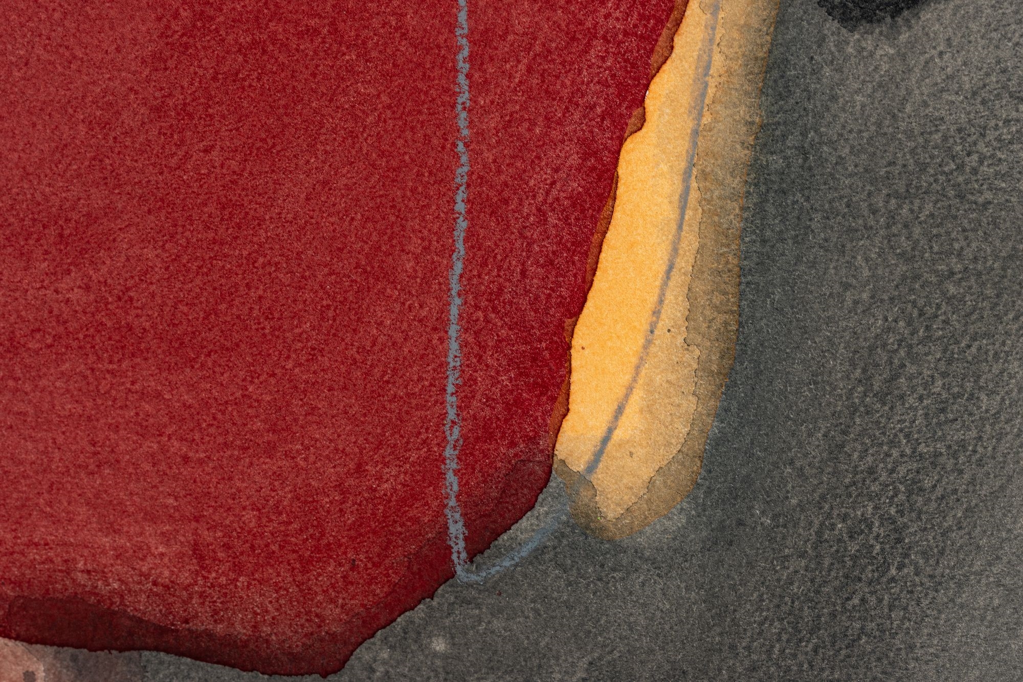 Artwork by Larry Zox, Untitled, Made of Mixed Media, Watercolor Pochoir, And Oil Stick Wax, Water-Based Crayons, On Heavy Arches Museum Watercolor Rag Paper