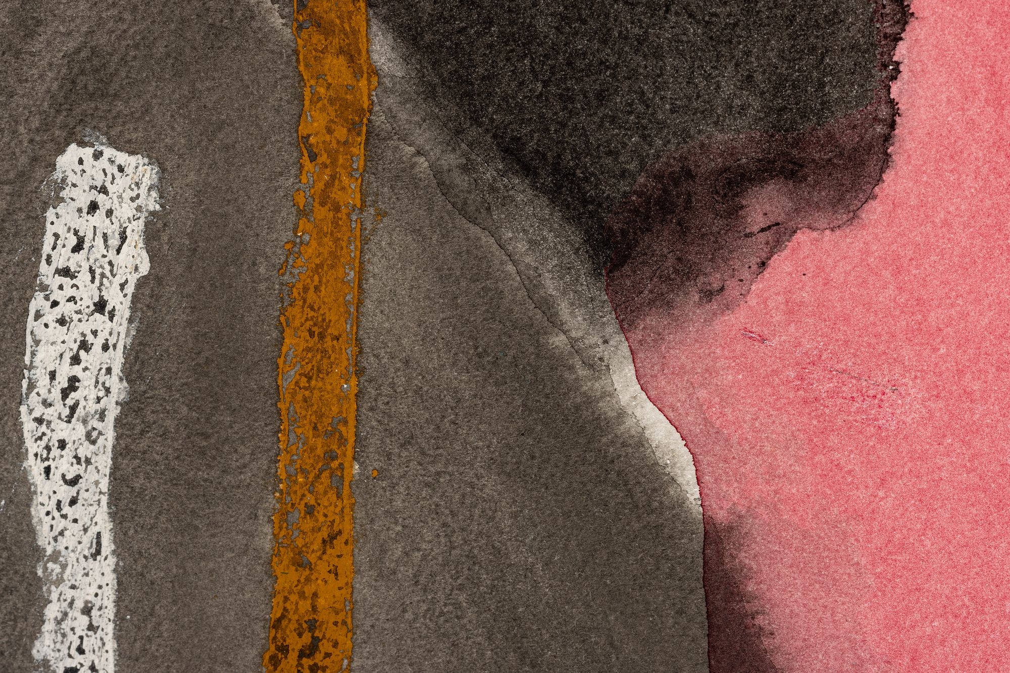 Artwork by Larry Zox, Untitled, Made of Mixed Media, Watercolor Pochoir, And Oil Stick Wax, Water-Based Crayons, On Heavy Arches Museum Watercolor Rag Paper