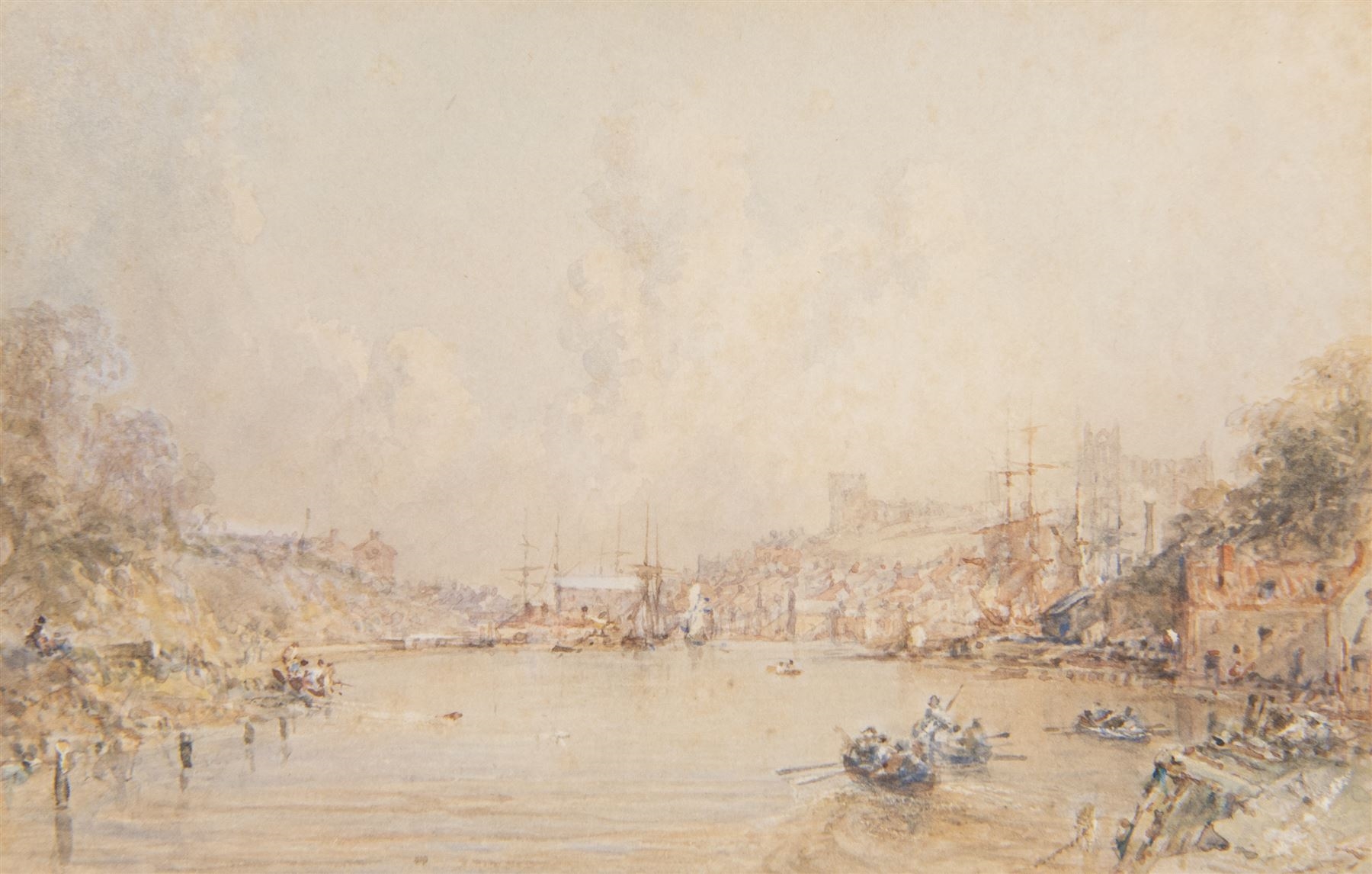 George Weatherill | The Upper Harbour Whitby with Dog Swimming in the ...