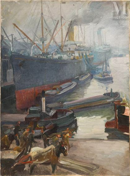 L'entrée du paquebot - Victor Tardieu