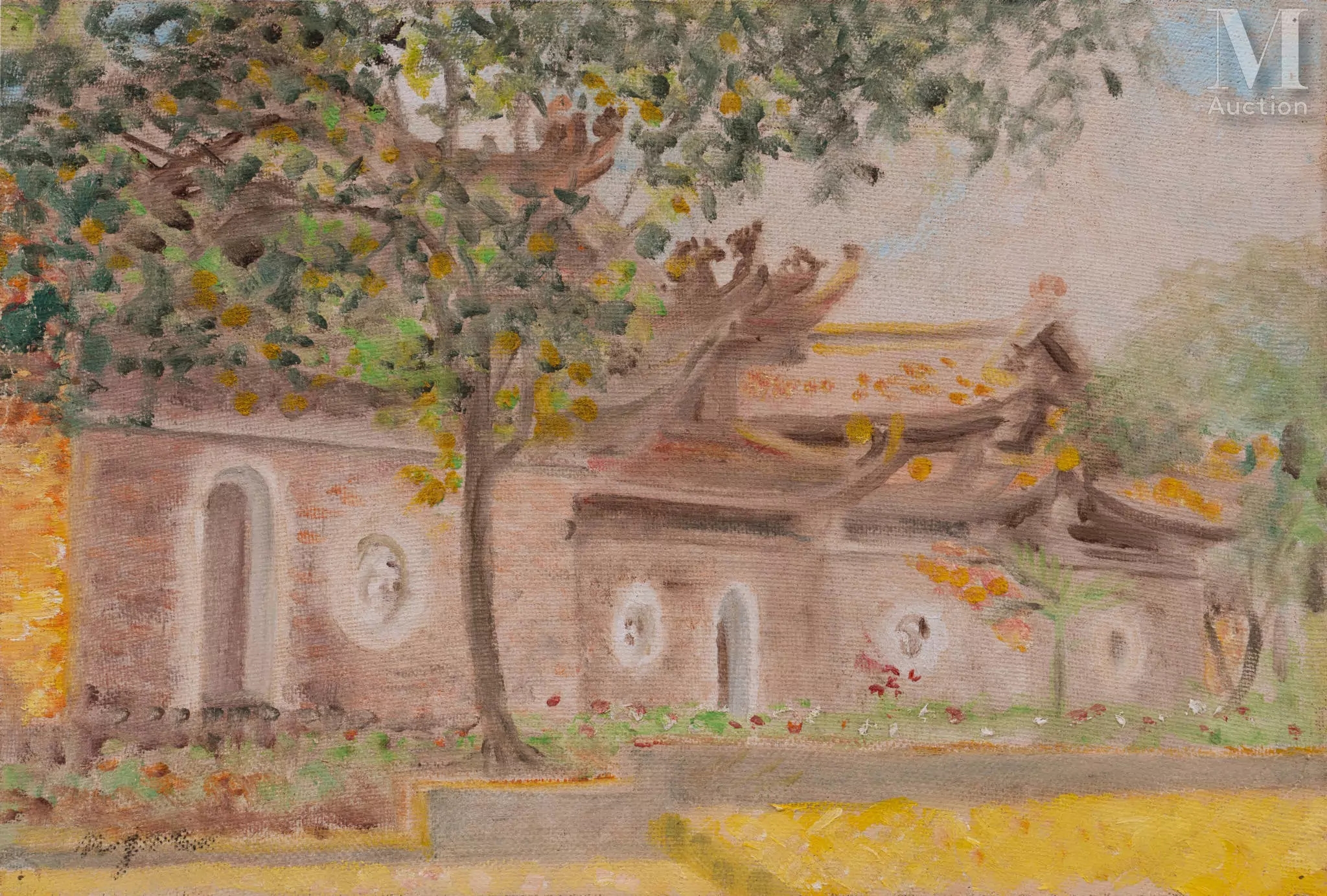 Artwork by Trinh Huu Ngoc, Pagode Kim Liên, Made of oil on canvas