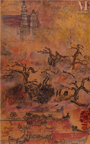 Nguyen Gia Tri | Scène de pagode | MutualArt