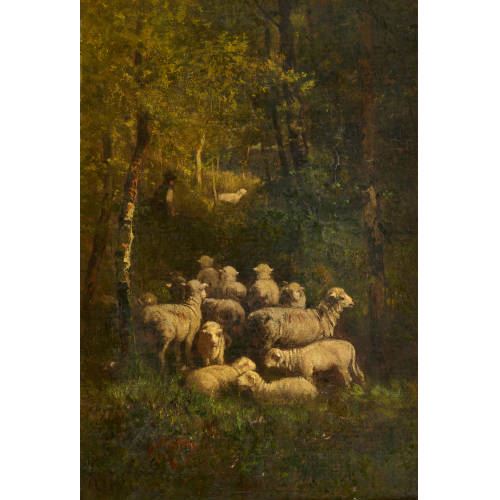 Schafherde im Wald. - Alexandre Defaux