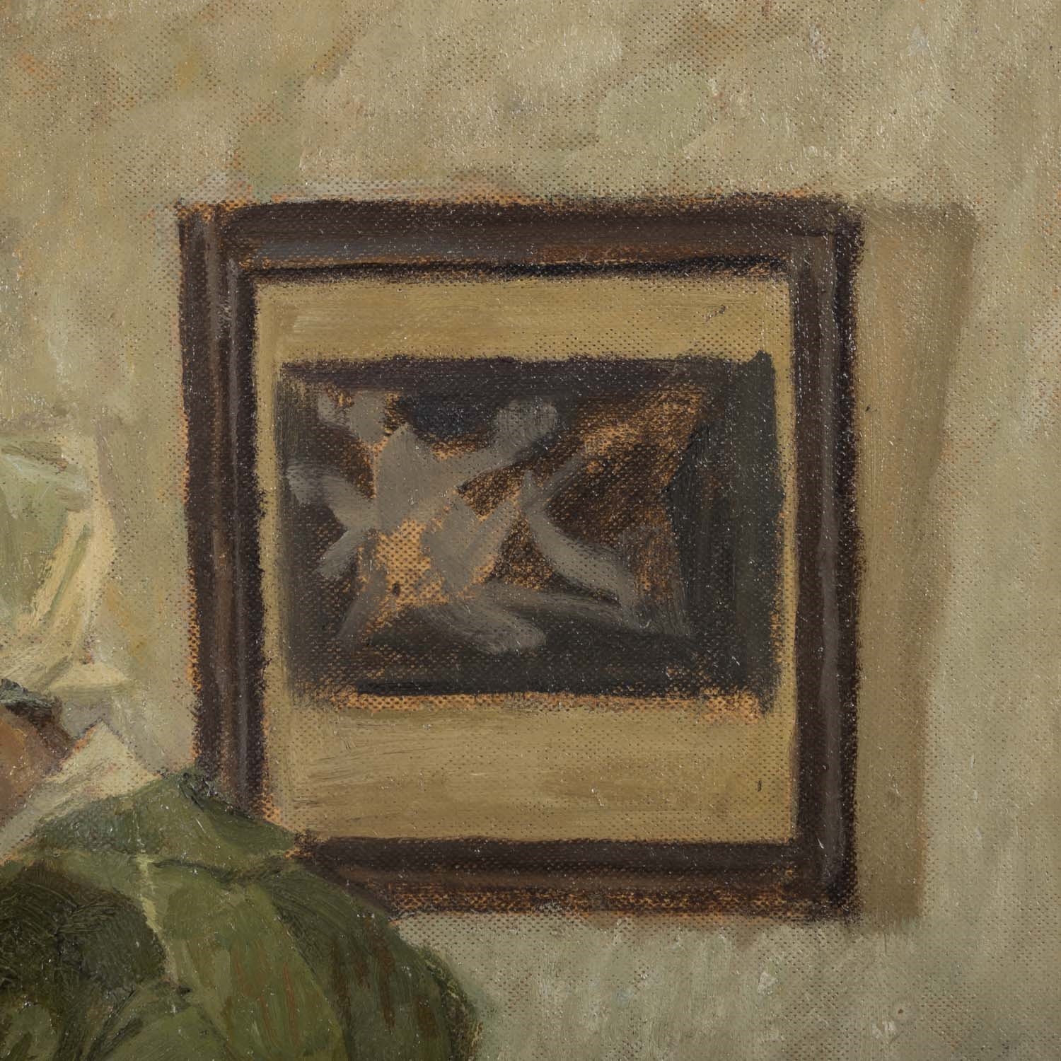 Artwork by Robert Von Haug, Kleine Herberge, Made of Oil On Cardboard