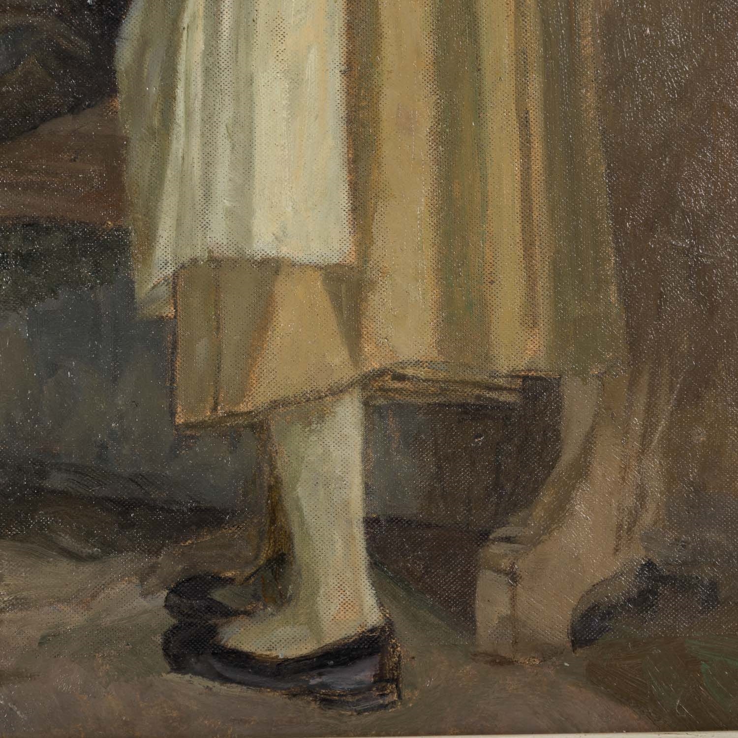 Artwork by Robert Von Haug, Kleine Herberge, Made of Oil On Cardboard