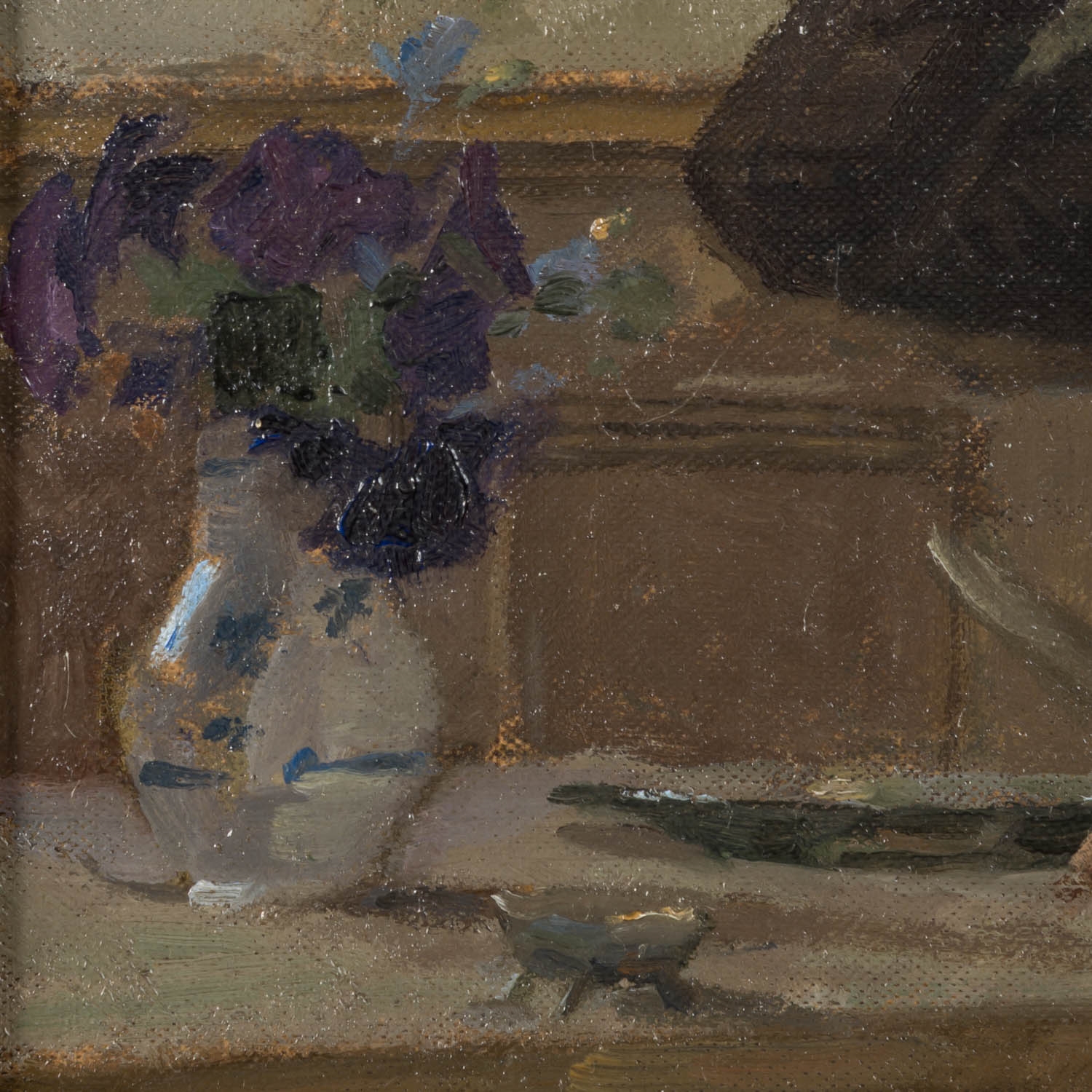 Artwork by Robert Von Haug, Kleine Herberge, Made of Oil On Cardboard