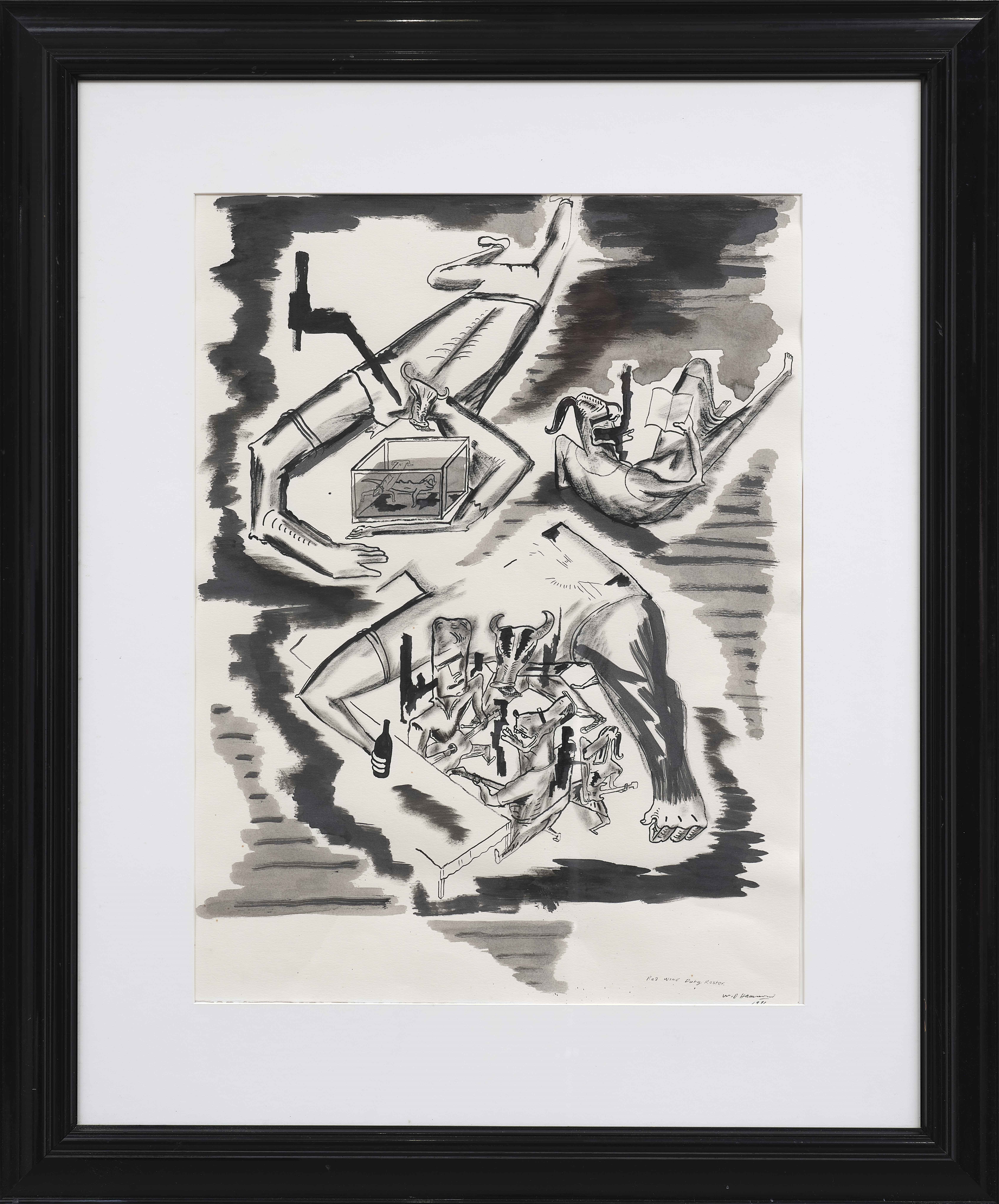 Bill Hammond | Red Wine Duty Roster (1991) | MutualArt