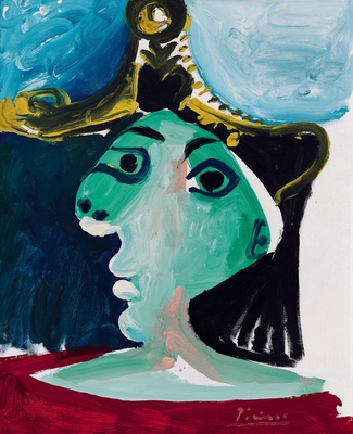 Artwork by Pablo Picasso, LA TETE DE FEMME AU CHAPEAU, Made of oil on canvas