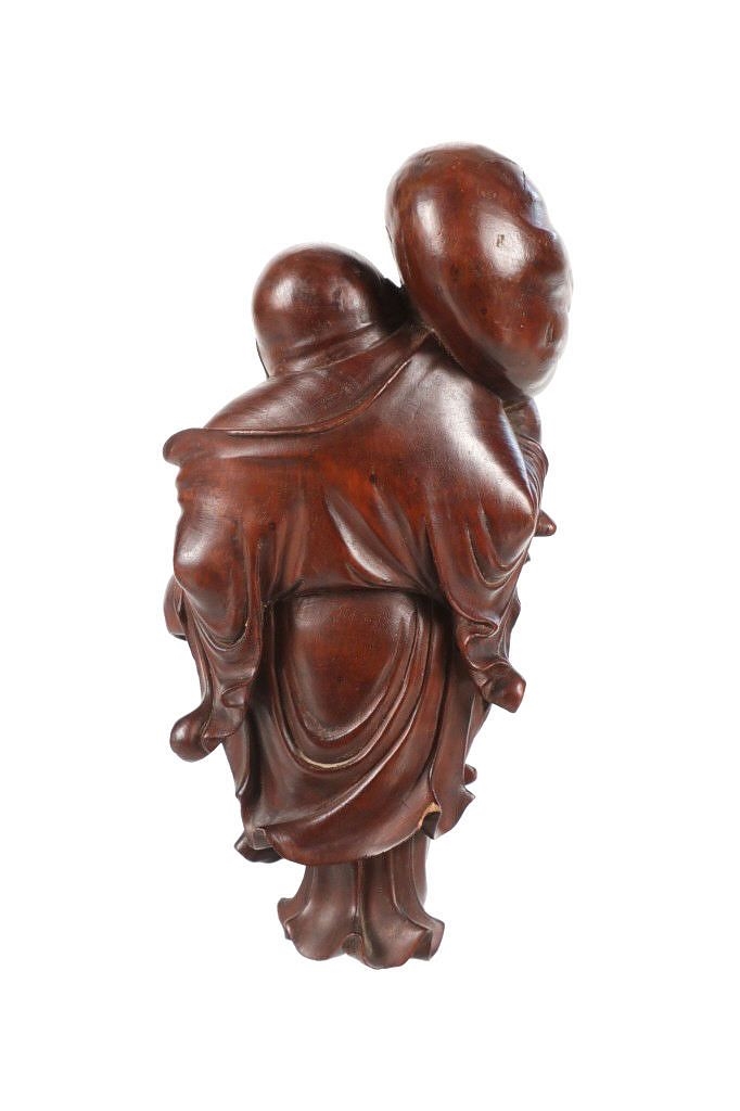 Artwork by Chinese School, Laughing Buddha Sculpture, Made of Wood