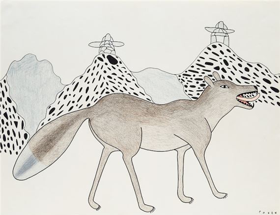 Fox in a Northern Landscape - Kenojuak Ashevak