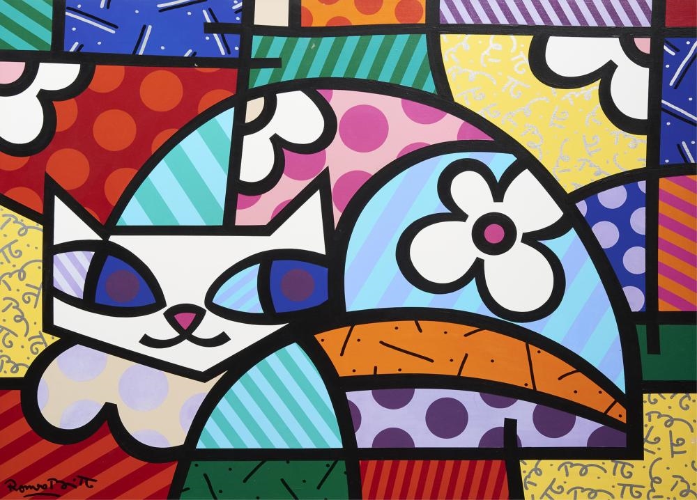 Romero Britto | My Son's Cat II (1998) | MutualArt