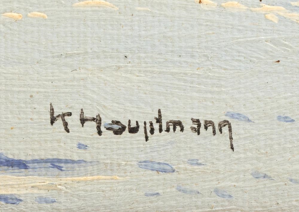 Artwork by Karl Hauptmann, Winterliche Seebuck Wechte am Feldberg mit dem Bismarckturm, Made of Oil/Cardboard