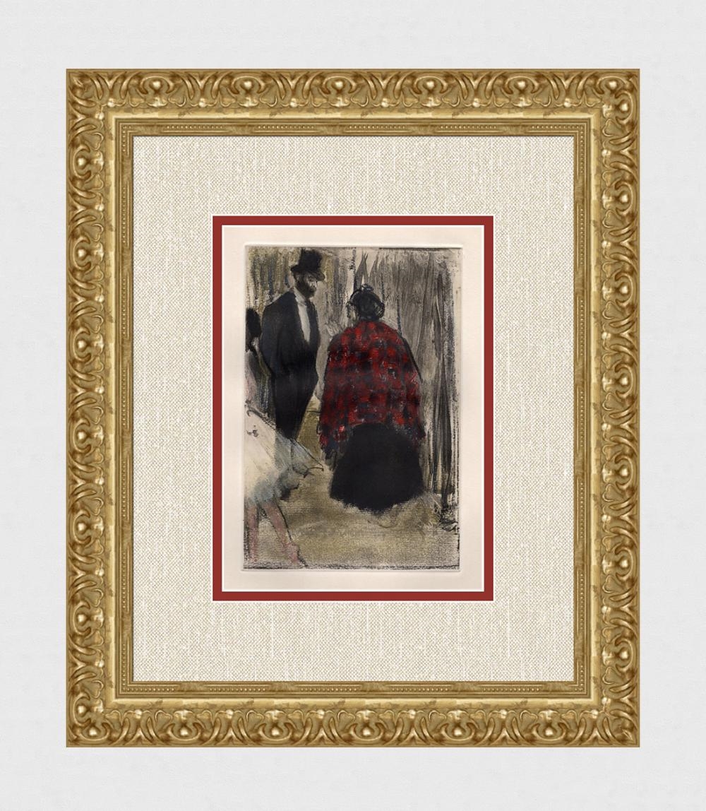 Artwork by Edgar Degas, Ludovic Halevy Speaks to Madame Cardinal, Made of Etching